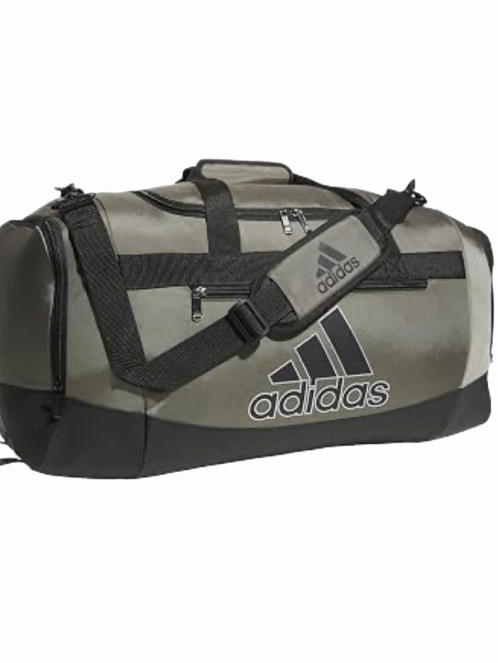 Adidas Unisex defender 4 medium Black and Gray-green Duffel Bag